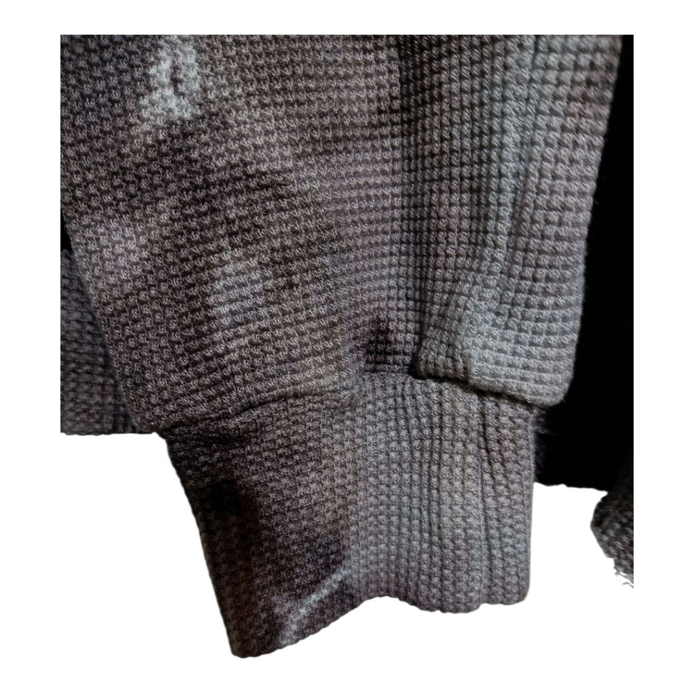Brooklyn Karma Charcoal Grey Blue Tie Dye Thermal Crew Neck Crop Top & Pants Set - Picture 10 of 17